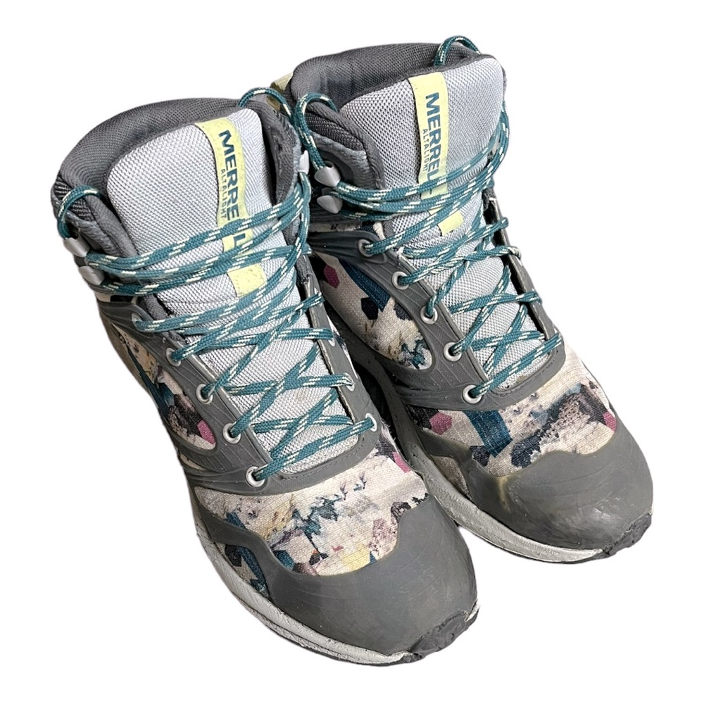 women’s MERRELL Altalight Mid Waterproof Multi Print teal/grey hiking Boots - Picture 5 of 8